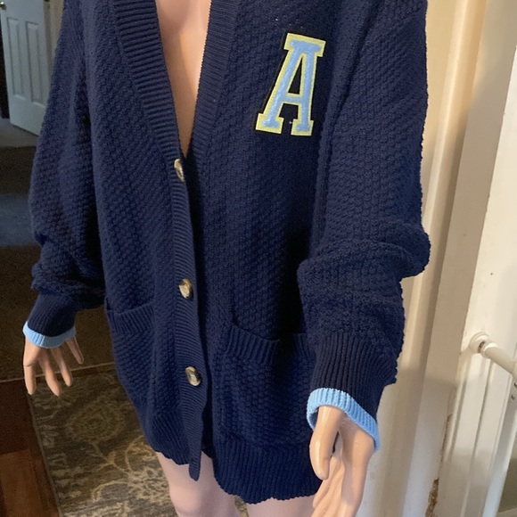Aerie oversized varsity letter cardigan size S - Picture 2 of 9